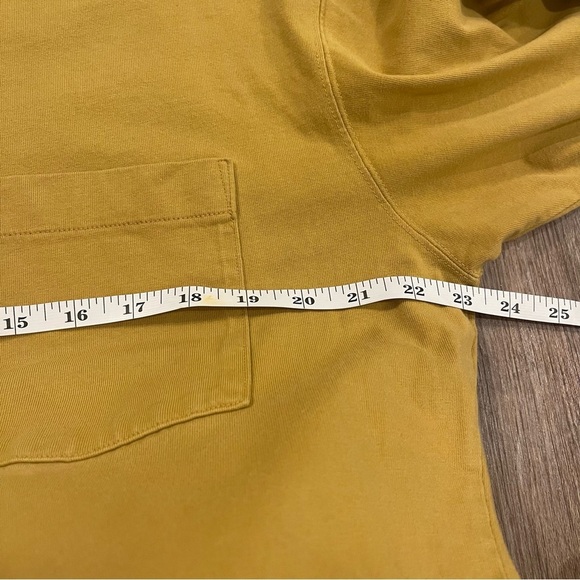 Uniqlo Mens Crewneck Cotton Blend Pocket Long Sleeve Yellow Shirt Large - Picture 7 of 9